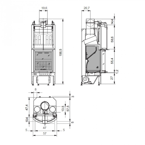 Каминная топка Palazzetti Ecomonoblocco 45 Front_1 Каминная топка Palazzetti Ecomonoblocco 45 Front_1