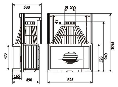 Каминная топка Laudel 850 Relevable prisma левосторонняя (призматик контргруз)_1 Каминная топка Laudel 850 Relevable prisma левосторонняя (призматик контргруз)_1