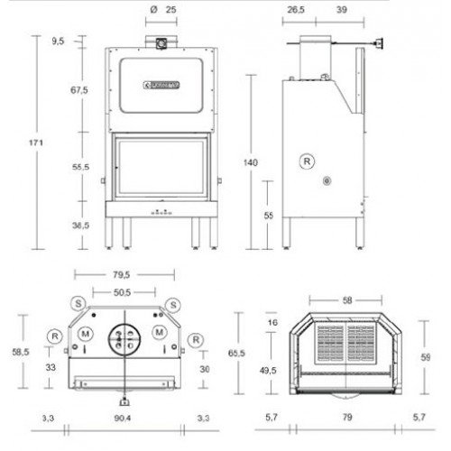 Каминная топка Piazzetta MT 361_3 Каминная топка Piazzetta MT 361_3
