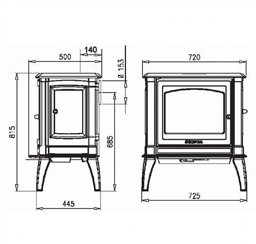 Чугунная печь VERCORS E-05 (Supra)_1 Чугунная печь VERCORS E-05 (Supra)_1