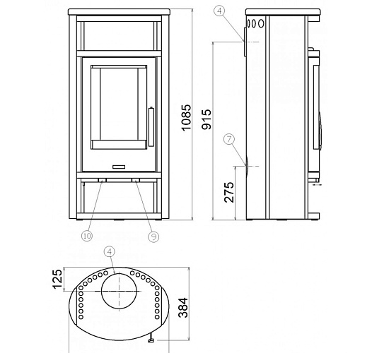 Печь-камин Polar 4 гранит парадизо_1 Печь-камин Polar 4 гранит парадизо_1